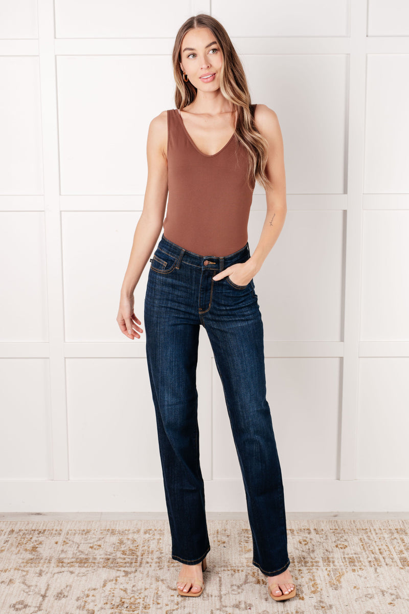 Judy Blue High Rise Stone Wash Straight Jeans main image 0