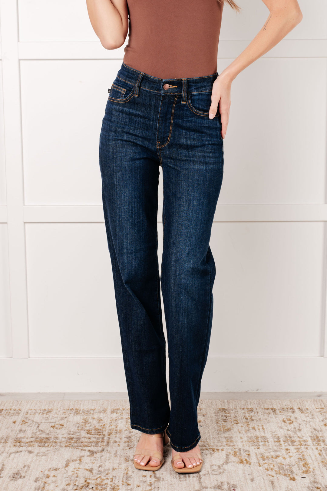 High Rise Classic Straight Jeans by Judy Blue JB82627 – Hydrangeas