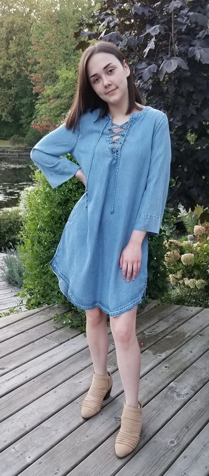 Noel Lace-Up Denim Dress by DEAR JOHN XS